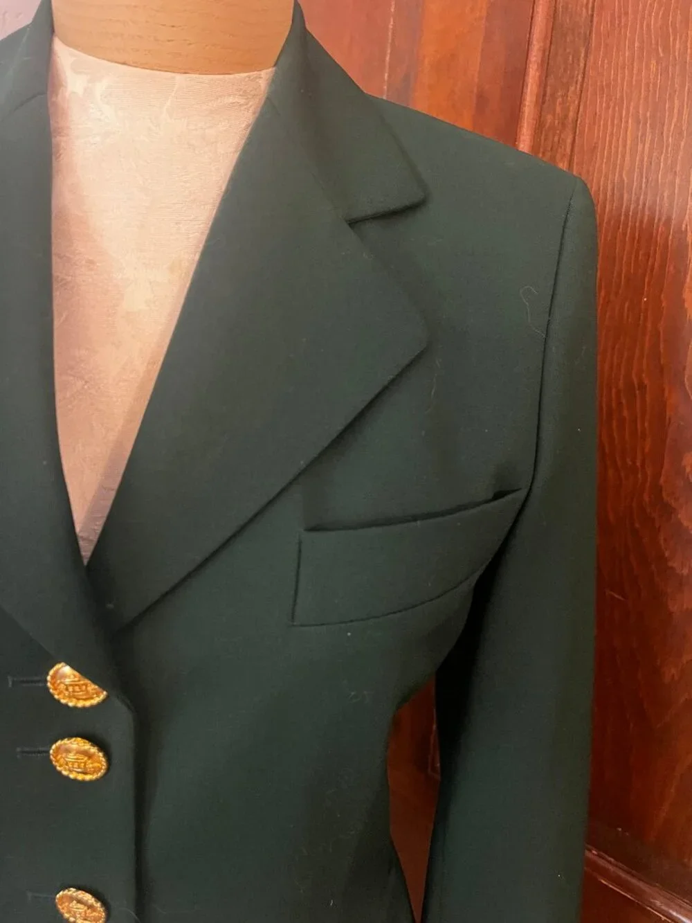 Vintage ESCADA by Margaretha Ley Green Wool Blazer Size 34